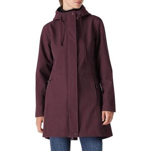 Outdoor Ventures Women’s Lightweight Waterproof Fleece Lined Hooded Softshell Rain Jacket, Warm Windbreaker Long Coat(Dark Wine)