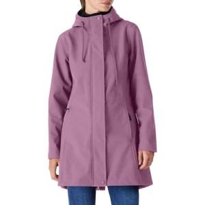 Outdoor Ventures Women’s Lightweight Waterproof Fleece Lined Hooded Softshell Rain Jacket, Warm Windbreaker Long Coat(Light Pinky Purple)