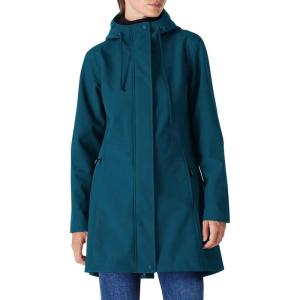 Outdoor Ventures Women’s Lightweight Waterproof Fleece Lined Hooded Softshell Rain Jacket, Warm Windbreaker Long Coat(Modern Blue)