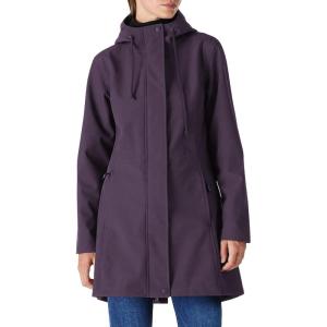 Outdoor Ventures Women’s Lightweight Waterproof Fleece Lined Hooded Softshell Rain Jacket, Warm Windbreaker Long Coat(Purple)