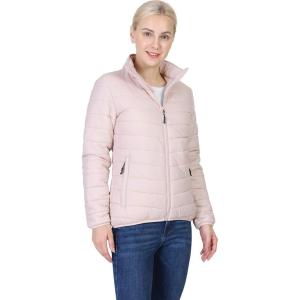 Outdoor Ventures Women’s Packable Full-Zip Short Puffer Jacket Insulated Quilted Warm Lightweight Winter Coat(Pink(fold in Bag))