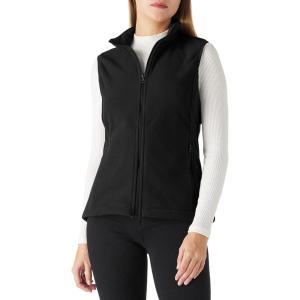 Outdoor Ventures Women’s Polar Fleece Zip Vest Outerwear with Pockets,Warm Sleeveless Coat Vest for Fall & Winter(Black)