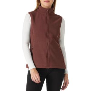 Outdoor Ventures Women’s Polar Fleece Zip Vest Outerwear with Pockets,Warm Sleeveless Coat Vest for Fall & Winter(Caramel)