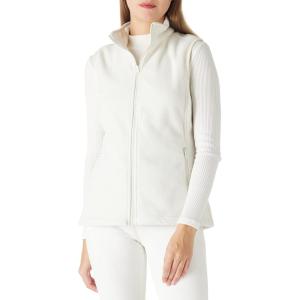 Outdoor Ventures Women’s Polar Fleece Zip Vest Outerwear with Pockets,Warm Sleeveless Coat Vest for Fall & Winter(Ivory)