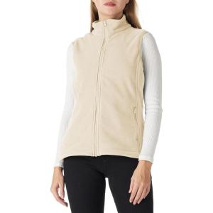 Outdoor Ventures Women’s Polar Fleece Zip Vest Outerwear with Pockets,Warm Sleeveless Coat Vest for Fall & Winter(Khaki)