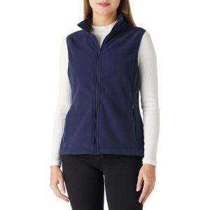 Outdoor Ventures Women’s Polar Fleece Zip Vest Outerwear with Pockets,Warm Sleeveless Coat Vest for Fall & Winter(True Navy)