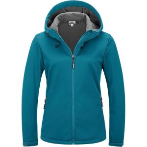 Outdoor Ventures Women’s Softshell Jacket Waterproof Warm Fleece Lined Lightweight Windproof Hooded Insulated Windbreaker(Dodger Blue)