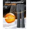 Outdoor Ventures Fleece Lined Waterproof Pants Women Ski Snow Insulated Softshell Snowboard Hiking with Boot Cut(New Dark Grey – Elastic Waistband)