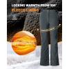 Outdoor Ventures Fleece Lined Waterproof Pants Women Ski Snow Insulated Softshell Snowboard Hiking with Boot Cut(New Dim Grey – Velcro Waistband)