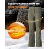 Outdoor Ventures Fleece Lined Waterproof Pants Women Ski Snow Insulated Softshell Snowboard Hiking with Boot Cut(New Olive Green – Elastic Waistband)