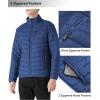 Outdoor Ventures Men’s Lightweight Packable Puffer Winter Jacket Insulated Puffy Coat for Snow Ski Hiking Travel(Collegiate Navy(fold in Pocket))