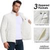 Outdoor Ventures Men’s Lightweight Packable Puffer Winter Jacket Insulated Puffy Coat for Snow Ski Hiking Travel(Cream(fold in Pocket Or Bag))