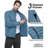 Outdoor Ventures Men’s Lightweight Packable Puffer Winter Jacket Insulated Puffy Coat for Snow Ski Hiking Travel(Grayish Blue(fold in Pocket Or Bag))
