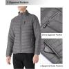 Outdoor Ventures Men’s Lightweight Packable Puffer Winter Jacket Insulated Puffy Coat for Snow Ski Hiking Travel(Grey(fold in Pocket))