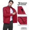 Outdoor Ventures Men’s Lightweight Packable Puffer Winter Jacket Insulated Puffy Coat for Snow Ski Hiking Travel(Mountain Red(fold in Bag))