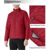 Outdoor Ventures Men’s Lightweight Packable Puffer Winter Jacket Insulated Puffy Coat for Snow Ski Hiking Travel(Mountain Red(fold in Pocket))