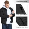 Outdoor Ventures Men’s Lightweight Packable Puffer Winter Jacket Insulated Puffy Coat for Snow Ski Hiking Travel(New Black(fold in Bag))