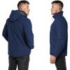 Outdoor Ventures Men’s Lightweight Softshell Jacket Fleece Lined Hooded Water Resistant Winter Hiking Windbreaker Jackets(Blue-removable Hood)