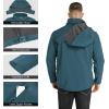 Outdoor Ventures Men’s Lightweight Softshell Jacket Fleece Lined Hooded Water Resistant Winter Hiking Windbreaker Jackets(Cadet Blue-removable Hood)