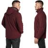 Outdoor Ventures Men’s Lightweight Softshell Jacket Fleece Lined Hooded Water Resistant Winter Hiking Windbreaker Jackets(Dark Red-removable Hood)