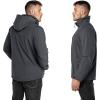 Outdoor Ventures Men’s Lightweight Softshell Jacket Fleece Lined Hooded Water Resistant Winter Hiking Windbreaker Jackets(Darkgrey Melange-removable Hood)