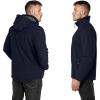 Outdoor Ventures Men’s Lightweight Softshell Jacket Fleece Lined Hooded Water Resistant Winter Hiking Windbreaker Jackets(Deep Blue-removable Hood)