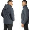Outdoor Ventures Men’s Lightweight Softshell Jacket Fleece Lined Hooded Water Resistant Winter Hiking Windbreaker Jackets(Dimgrey- Removable Hood)