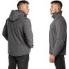 Outdoor Ventures Men’s Lightweight Softshell Jacket Fleece Lined Hooded Water Resistant Winter Hiking Windbreaker Jackets(Grey-removable Hood)