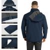 Outdoor Ventures Men’s Lightweight Softshell Jacket Fleece Lined Hooded Water Resistant Winter Hiking Windbreaker Jackets(Loyal Blue-removable Hood)