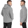 Outdoor Ventures Men’s Lightweight Softshell Jacket Fleece Lined Hooded Water Resistant Winter Hiking Windbreaker Jackets(Mid Grey-removable Hood)