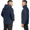 Outdoor Ventures Men’s Lightweight Softshell Jacket Fleece Lined Hooded Water Resistant Winter Hiking Windbreaker Jackets(Midnight Blue Heather-removable Hood)