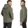 Outdoor Ventures Men’s Lightweight Softshell Jacket Fleece Lined Hooded Water Resistant Winter Hiking Windbreaker Jackets(Olive Green- Removable Hood)