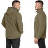 Outdoor Ventures Men’s Lightweight Softshell Jacket Fleece Lined Hooded Water Resistant Winter Hiking Windbreaker Jackets(Stone Green- Removable Hood)