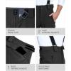 Outdoor Ventures Mens Snow Bibs Waterproof Insulated Overalls Ski Pants Warm Winter Snowboarding Detachable(Black-1)
