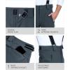 Outdoor Ventures Mens Snow Bibs Waterproof Insulated Overalls Ski Pants Warm Winter Snowboarding Detachable(Dimgrey)