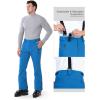Outdoor Ventures Mens Snow Bibs Waterproof Insulated Overalls Ski Pants Warm Winter Snowboarding Detachable(Lake Blue)