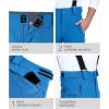 Outdoor Ventures Mens Snow Bibs Waterproof Insulated Overalls Ski Pants Warm Winter Snowboarding Detachable(Lake Blue)