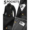 Outdoor Ventures Men’s Softshell Jacket Waterproof Fleece Lined Rain Shell Jacket Lightweight Windbreaker for Hiking Travel(Black)