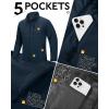 Outdoor Ventures Men’s Softshell Jacket Waterproof Fleece Lined Rain Shell Jacket Lightweight Windbreaker for Hiking Travel(Blue)