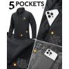 Outdoor Ventures Men’s Softshell Jacket Waterproof Fleece Lined Rain Shell Jacket Lightweight Windbreaker for Hiking Travel(Grey)