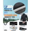 Outdoor Ventures Men’s Softshell Jacket Waterproof Fleece Lined Rain Shell Jacket Lightweight Windbreaker for Hiking Travel(Grey)