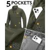 Outdoor Ventures Men’s Softshell Jacket Waterproof Fleece Lined Rain Shell Jacket Lightweight Windbreaker for Hiking Travel(Olive)
