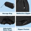 Outdoor Ventures Women’s Rain Pants Packable Waterproof Hiking Pants Windproof Breathable Outdoor Rain Over Pants(Black)