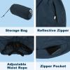 Outdoor Ventures Women’s Rain Pants Packable Waterproof Hiking Pants Windproof Breathable Outdoor Rain Over Pants(Dark Blue)
