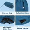 Outdoor Ventures Women’s Rain Pants Packable Waterproof Hiking Pants Windproof Breathable Outdoor Rain Over Pants(Moroccan Blue)