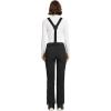 Outdoor Ventures Women’s Ski Snow Bib Pants Warm Insulated Waterproof Snowboard Softshell Pants with Detachable Bib(Black)