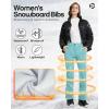 Outdoor Ventures Women’s Ski Snow Bib Pants Warm Insulated Waterproof Snowboard Softshell Pants with Detachable Bib(Blue)