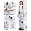 Outdoor Ventures Women’s Ski Snow Bib Pants Warm Insulated Waterproof Snowboard Softshell Pants with Detachable Bib(Fissure)