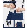 Outdoor Ventures Women’s Ski Snow Bib Pants Warm Insulated Waterproof Snowboard Softshell Pants with Detachable Bib(Navy Blue)