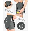 Outdoor Ventures Women’s Tennis Skirts with Pockets, Golf Skort Workout Athletic Running Hiking Skirts with Shorts(Grey-upgrade)